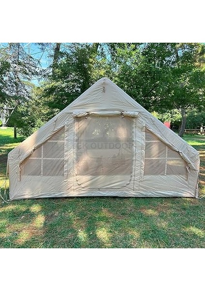 Outdoor 210D Oxford 6 Kişilik 4 Mevsim Soba Çıkışlı Şişme Kamp Çadırı – Pompalı, 210X300X190 cm fiyatları