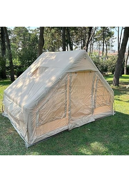 Outdoor 210D Oxford 6 Kişilik 4 Mevsim Soba Çıkışlı Şişme Kamp Çadırı – Pompalı, 210X300X190 cm modelleri