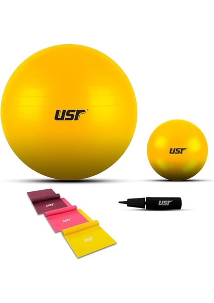 20+55 cm Pilates Topu + Pompası + 3 Lastik