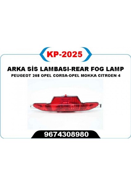 Mtxdpn Reflektor Arka Tampon Orta Opel Corsa F 19- Mokka 20- Peugeot P208 15- Citroen C4 20- Ds3 18-