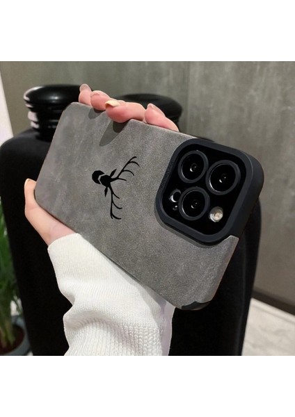 iPhone 12 Pro Max Uyumlu Geyik Desenli Premium Süet Dokulu Kamera Korumalı Kılıf modelleri