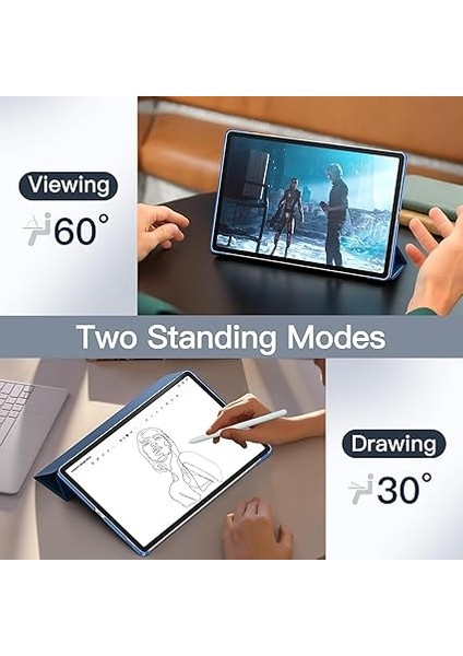 Galaxy Tab S10 Plus/tab S9 Plus 12.4 Inç S Pen Tutucu Yumuşak Standı Tablet Kılıfı (Lacivert) indirimleri