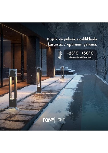 Alüminyum Bahçe Aydınlatma Bollardı, Modern Yürüyüş Yolu ve Çim Aydınlatması, Antrasit Renk, 75 Cm, 3000K Sıcak Beyaz LED Dış Mekan Lambası indirimleri