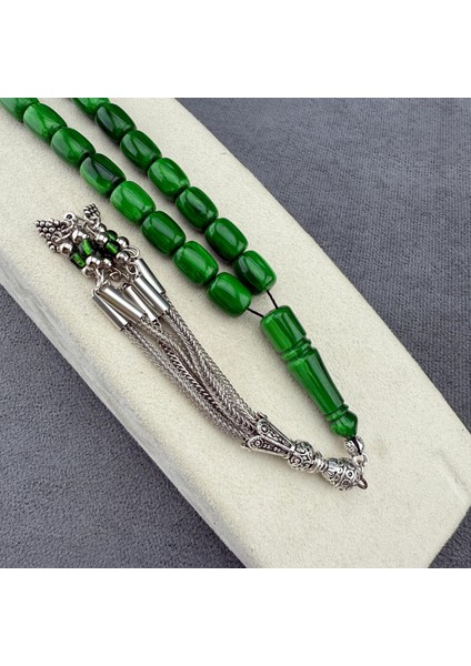 Usta Işçilikli Yeşil Hareli Alman Bakalit Tespih