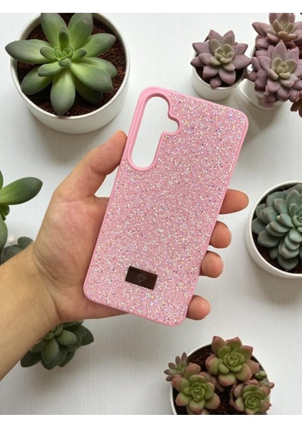 Samsung S23 Fe Uyumlu – Pembe Taşlı Işıltılı Yumuşak Silikon Kılıf, Darbeye Karşı Dayanıklı Kapak fiyatları