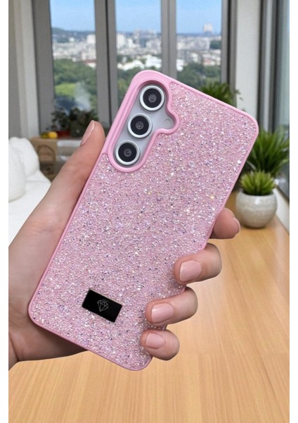 Samsung S23 Fe Uyumlu – Pembe Taşlı Işıltılı Yumuşak Silikon Kılıf, Darbeye Karşı Dayanıklı Kapak indirimleri
