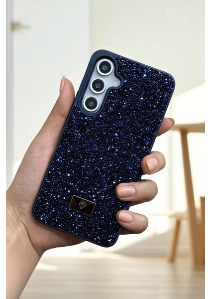 Samsung S24 Fe Uyumlu – Lacivert Taşlı Işıltılı Yumuşak Silikon Kılıf, Darbeye Karşı Dayanıklı Kapak modelleri