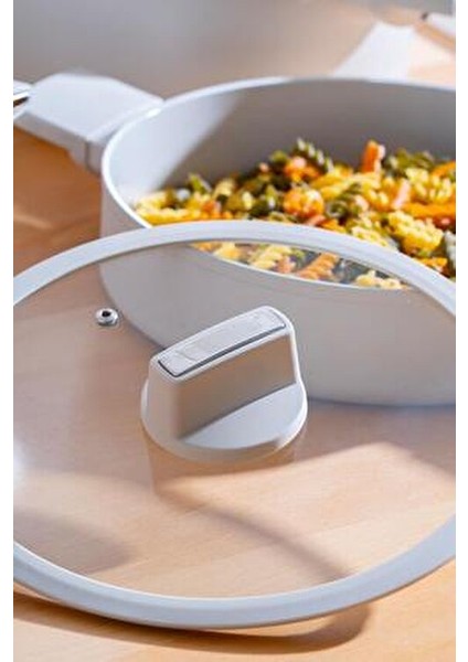 Ultimate Pro Derin Tencere Seti 3 Parça Seramik Kaplama Beyaz 20 cm Ebatlı fırsatları