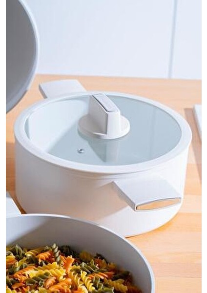 Ultimate Pro Derin Tencere Seti 3 Parça Seramik Kaplama Beyaz 20 cm Ebatlı indirimleri