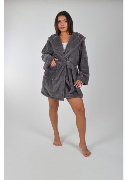 Kapşonlu Unisex Wellsoft Peluş Sabahlık | Bornoz indirimleri