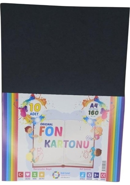 Siyah Fon Kartonu 160 Gr. 10 Adet
