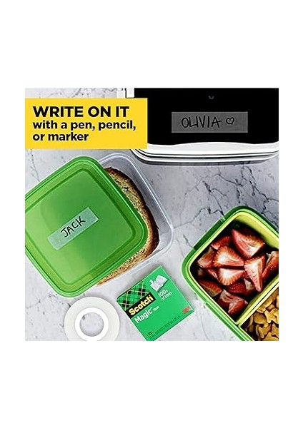 810-1933 Scotch Magic Bant Görünmez, Üzerine Yazılabilir Ofis Bandı Şeffaf indirimleri