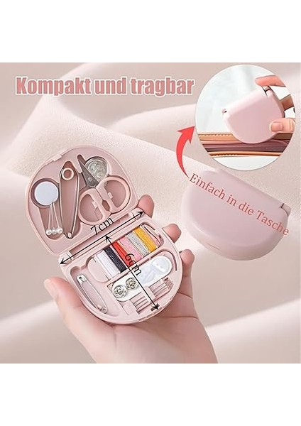 Mini Dikiş Seti, Taşınabilir Dikiş Seti, Seyahat, Yeni Başlayanlar Için Uygun, Evde Iğne ve Iplik Seti, Pembe (1) modelleri
