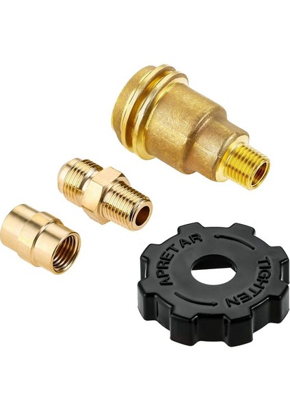 3 Paket Qcc1 Somun Propan Tank Silindir Adaptörü, Pirinç 1/4 Inç Npt Erkek, 3/8 Inç Parlama x 1/4 Inç Erkek Boru Bağlantı (Yurt Dışından)