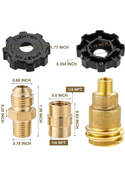3 Paket Qcc1 Somun Propan Tank Silindir Adaptörü, Pirinç 1/4 Inç Npt Erkek, 3/8 Inç Parlama x 1/4 Inç Erkek Boru Bağlantı (Yurt Dışından) fırsatları