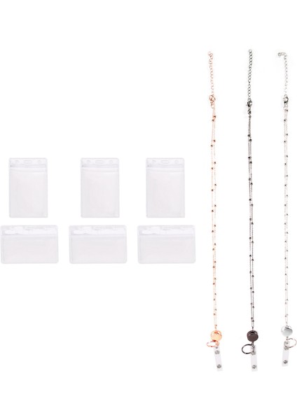 Kimlik Kartı Tutucu ile Geri Çekilebilir Rozet Kaydırma Kordon, 3 Adet Boncuklu Rozet Kordon Kolyesi 6 Kartvizit Tutucu (Yurt Dışından) modelleri