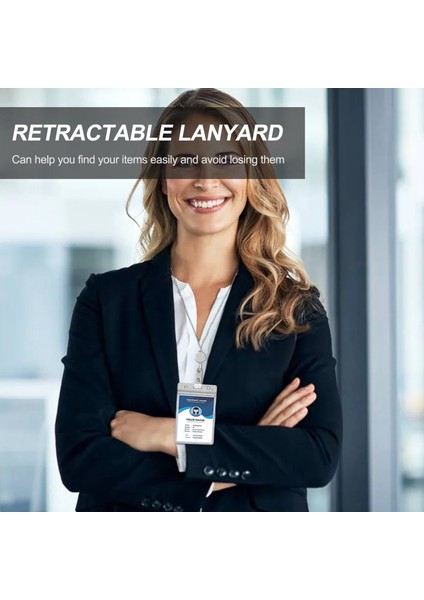 Kimlik Kartı Tutucu ile Geri Çekilebilir Rozet Kaydırma Kordon, 3 Adet Boncuklu Rozet Kordon Kolyesi 6 Kartvizit Tutucu (Yurt Dışından) fırsatları