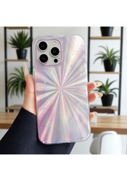 Apple iPhone 15 Pro Uyumlu Çok Renkli Yıldız Patlaması Desenli Parlak Silikon Kılıf Hologram fiyatları