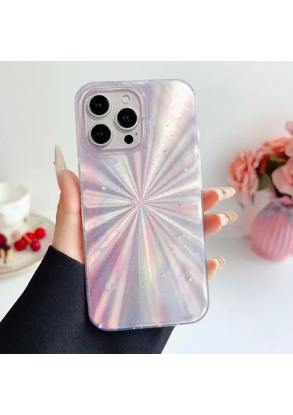 Apple iPhone 15 Pro Uyumlu Çok Renkli Yıldız Patlaması Desenli Parlak Silikon Kılıf Hologram indirimleri