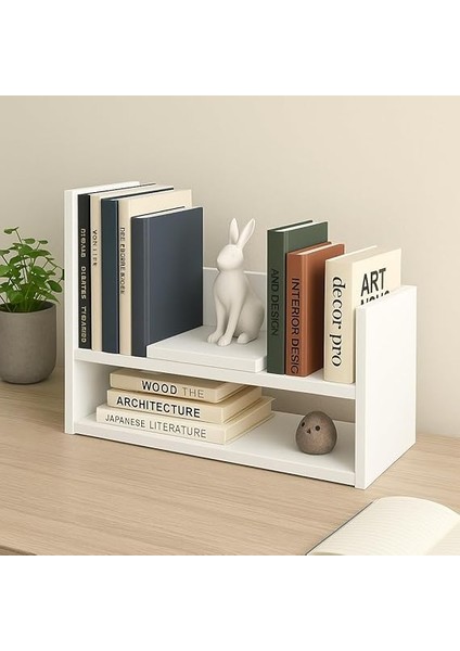 Katlı Masaüstü Kitaplık | Modern Dekoratif Raf Ünitesi | Masaüstü Düzenleyici | Beyaz modelleri