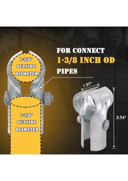 1-3/8in x 1-3/8in Uç Ray T Kelepçesi, Galvanizli Çelik Zincir Bağlantı Çit T Kelepçesi, 1-3/8in Od Boru 4 Paketi Için Uç Ray Kelepçesi (Yurt Dışından) modelleri