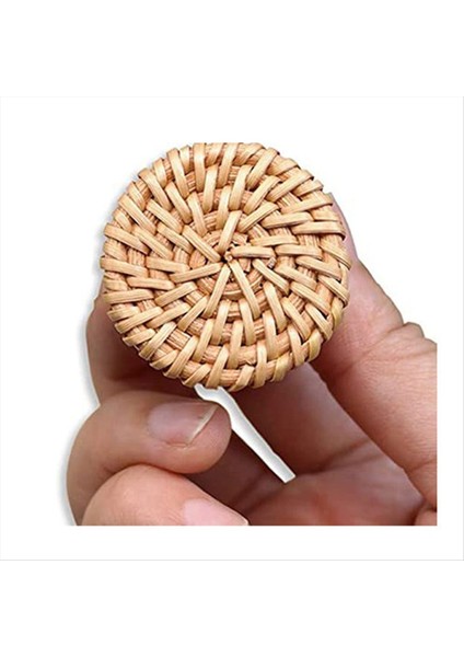 8pcs Rattan Rattan Dokuma Yuvarlak Ahşap Saplı Sap Dolap Kapısı Rattan Dokuma Ahşap Sap Tek Delikli Renk Kolu (Yurt Dışından) modelleri