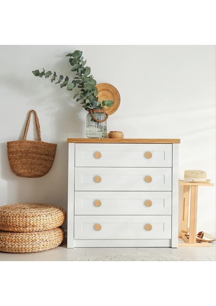 8pcs Rattan Rattan Dokuma Yuvarlak Ahşap Saplı Sap Dolap Kapısı Rattan Dokuma Ahşap Sap Tek Delikli Renk Kolu (Yurt Dışından) indirimleri