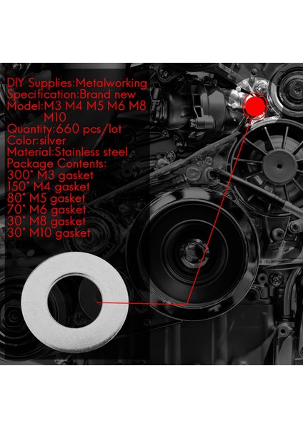660 Pcs/set M3 M4 M5 M6 M8 M10 Yıkama Aralıkları Pasanın Çelik Dava Yıkama Düz Contası Aracıları Kit Vidalı Cıvata Düzelten (Yurt Dışından) fırsatları