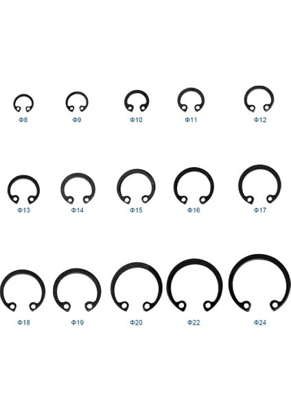 445PCS C Tip Dahili Circlip Tespit Halkaları Çelik Çiftlik Kiti Çizgi Snap Yüzükler Siyah (Yurt Dışından) fiyatları