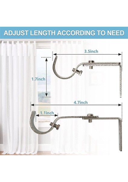 Duvar Için Gümüş Perde Çubuk Braketleri, Kurulum Vidalı 1 Inç Çubuk Için Ağır Hizmet Tipi Perde Çubuk Tutucular (3 Adet) (Yurt Dışından) modelleri
