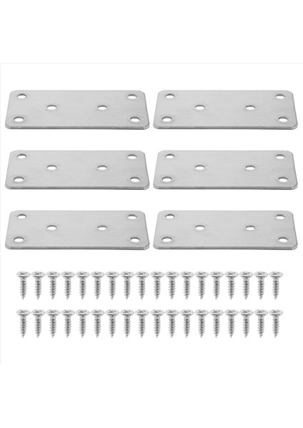 6 Pcs Onarma Plakaları Düz ​​brace Braketler Ağır Düzey Braket Paslanmaz Çelik Onarım Plakaları Mobilya Ahşap (Yurt Dışından) fiyatları