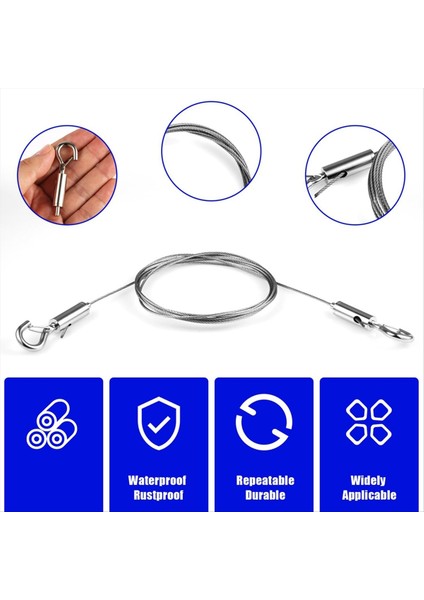 3pcs Kancalı Ayarlanabilir Tel Halatlar, Paslanmaz Çelik Resim Asılı Tel Ağır Hizmet Tipi Resim Tel Ayna Asılı (Yurt Dışından) fiyatları