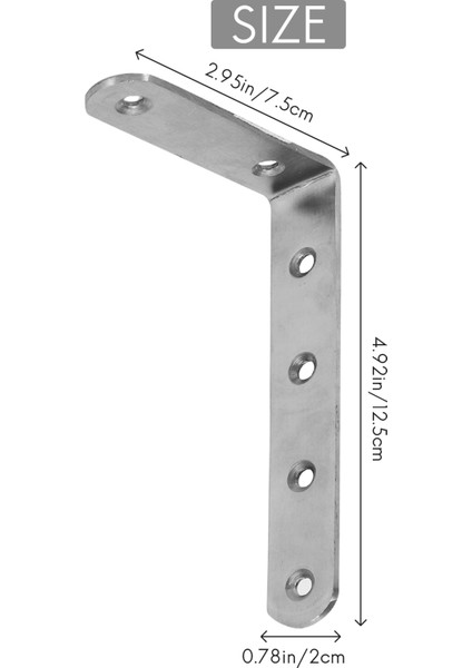 125X75MM L Şekar Paslanmaz Çelik Raf Köşe Brace Açı Braketi (Yurt Dışından) fırsatları