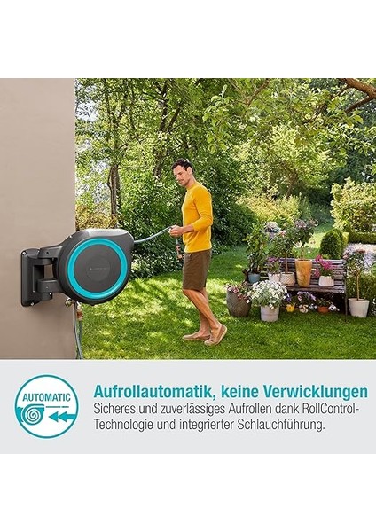 Duvar Hortum Kutusu Rollup Xl (Turkuaz) 35 M: Büyük Bahçeler Için Esnek Sulama, Döner Hortum Kutusu, Dahil. 35 M Gardena Kalite Hortum ve Montaj Yardımcısı (18630-20) modelleri