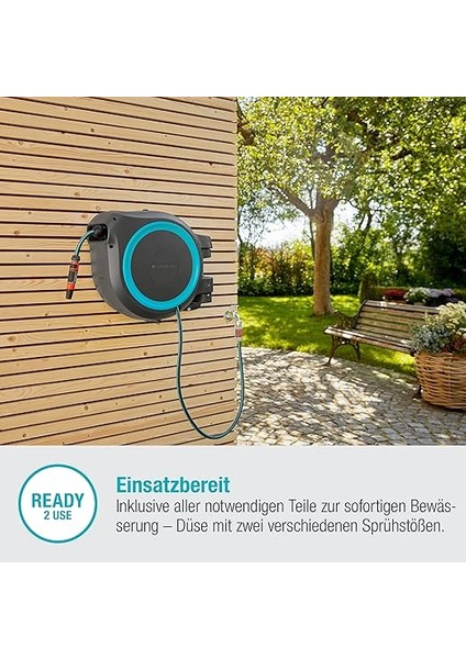 Duvar Hortum Kutusu Rollup Xl (Turkuaz) 35 M: Büyük Bahçeler Için Esnek Sulama, Döner Hortum Kutusu, Dahil. 35 M Gardena Kalite Hortum ve Montaj Yardımcısı (18630-20) indirimleri