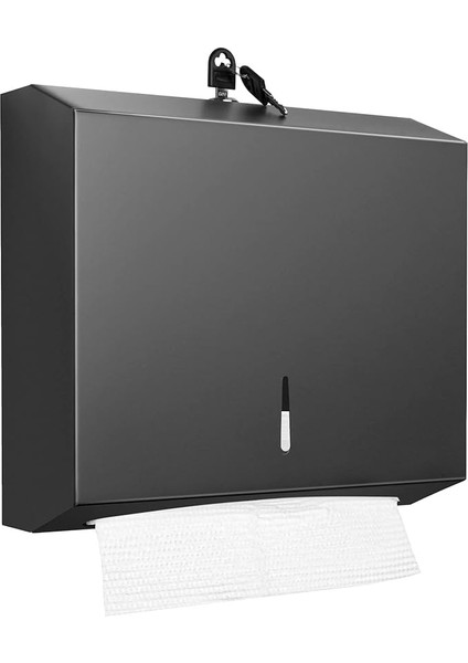 Kağıt Havlu Dispenseri Duvara Monte Ticari, C Katlı Çok Katlı El Kağıdı Havlu Dispenseri, Paslanmaz Çelik Doku Tutucu (Mat Siyah)