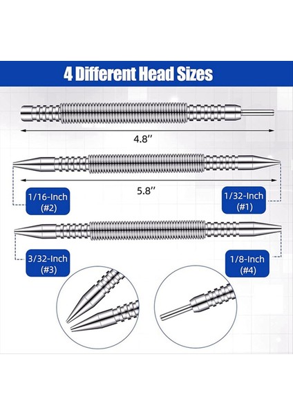 3 Adet Çift Kafa Tırnak Ayarlayıcı ve Menteşe Pimi Yumruk Seti, Çekiçsiz Yay Çivi Yumruk Kapısı Menteşe Pimi Sökücü Aracı 5000 Psi (Yurt Dışından) modelleri