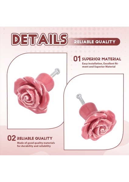 10 Adet Seramik Vintage Çiçek Gül Çiçek Kapısı Düğmeleri Saplı Çekmece Mutfak + Vidalar (Pembe) (Yurt Dışından) indirimleri