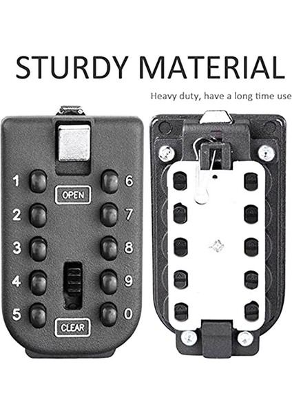 Dış Duvar Montajı Için Anahtar Kilit Kutusu, Anahtar Depolama Kutusu, 10 Haneli Kombinasyon Kilit Kutusu Düğmesi Anahtar Kutusu Ev Için (Yurt Dışından) fiyatları