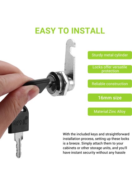 10 Set Güvenlik Kilidi Metal Silindir Dolabı Locker Cam Kilit Anahtarlı Güvenlik Posta Kutusu Kilit Çekmecesi 16MM (Yurt Dışından) indirimleri