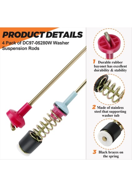 DC97-05280W WA50R5400AV/US Çamaşır Makinesi Samsung Çamaşır Makinesi WA45H7000AW/02, WA54M8750AV/A4 (Yurt Dışından) modelleri