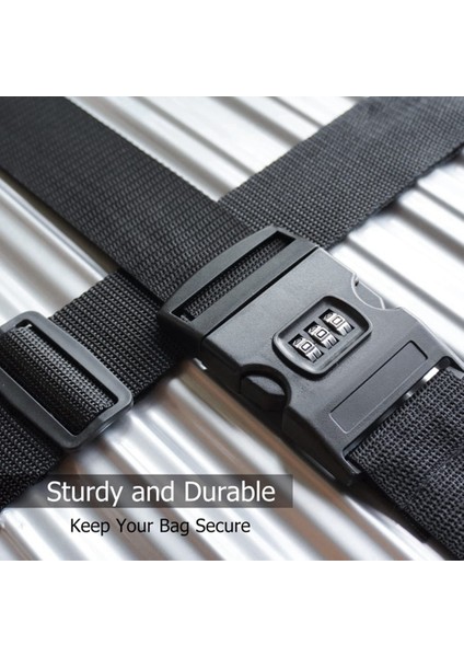 4pcs Bagaj Toka Kayışı Anti-Hırsızlık Şifresi Kilit Paketleme Kemeri Bagaj Kayışı Seyahat Kemeri, Siyah (Yurt Dışından) fırsatları