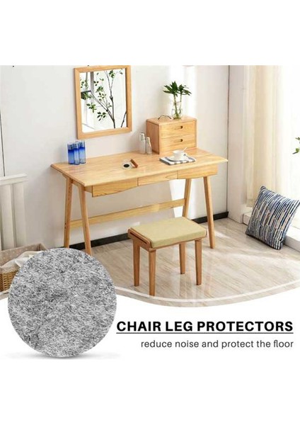 100PCS Yuvarlak Şekilli Masa Sandalyesi Mobilya Bacak Keçe Mat Ped Gri Ahşap Zemin Koruyucu Pedler (Yurt Dışından) fiyatları