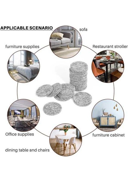100PCS Yuvarlak Şekilli Masa Sandalyesi Mobilya Bacak Keçe Mat Ped Gri Ahşap Zemin Koruyucu Pedler (Yurt Dışından) fırsatları