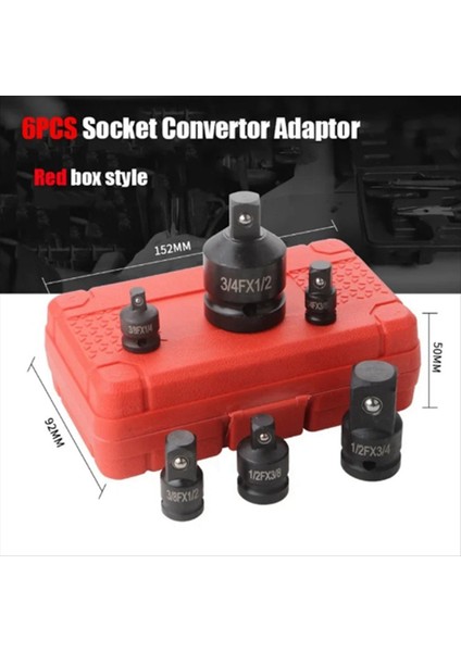 6pcs Adaptör Pnömatik Kılıf Kafası 1/2 Ila 3/4 Mavi Plastik Kutu Otomobil Torku Mekanik Donanım Ürünleri (Yurt Dışından) modelleri