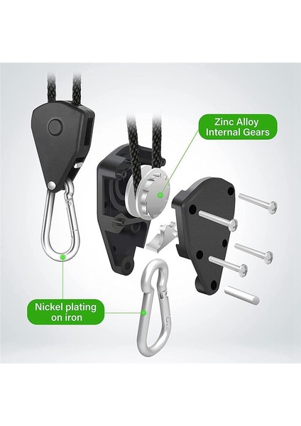 1/8 Inç Ayarlanabilir Büyüme Hafif Askı 8pcs 2.4m Uzunluğunda Ağır Hizmet Halatı Çadır ve Bahçecilik Için (Yurt Dışından) modelleri