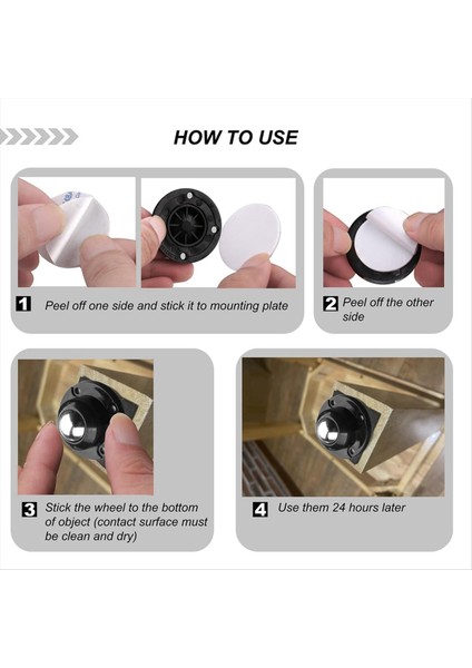 4 Paket 1 Inç Kendi Kendinden Yapışkan Tekerlekler Mobilya Için, Küçük Cihaz Depolama Kutuları Için Düşük Profil Döner Tekerlekler (Yurt Dışından) fırsatları