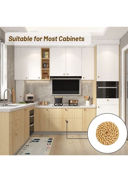 8 Paket Boho Rattan Düğmeler Dresser Çekmeceleri Hasır Dekor Için Ahşap Dolap Knobs Boho Rattan Drawer Pulls (Natural) (Yurt Dışından) fiyatları