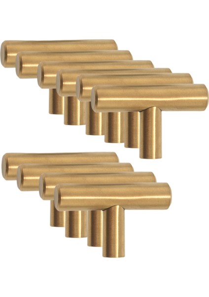 10 Paket Tek Delikli Altın Dolap Düğmeleri ve Çeker Kapı Dolapları Yatak Odası Mobilya Kolları 50MM/2IN Toplam Uzunluk (Yurt Dışından)