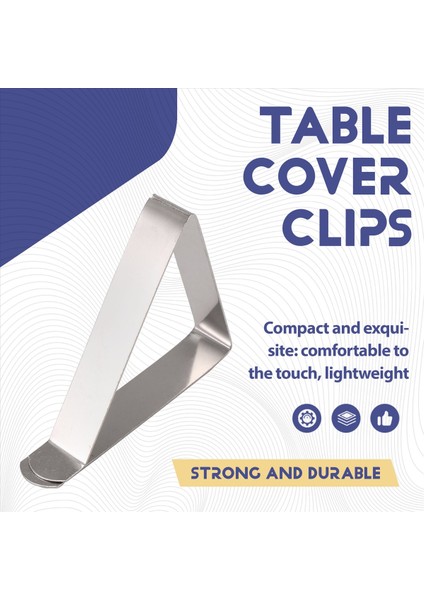 12 Adet Paslanmaz Çelik Masa Örtüsü Klipsi, Kaymaz Ayarlanabilir Tablo Kapağı Kelepçeler Klipsler Klipsleri, Parti Piknik Için (Yurt Dışından) fırsatları